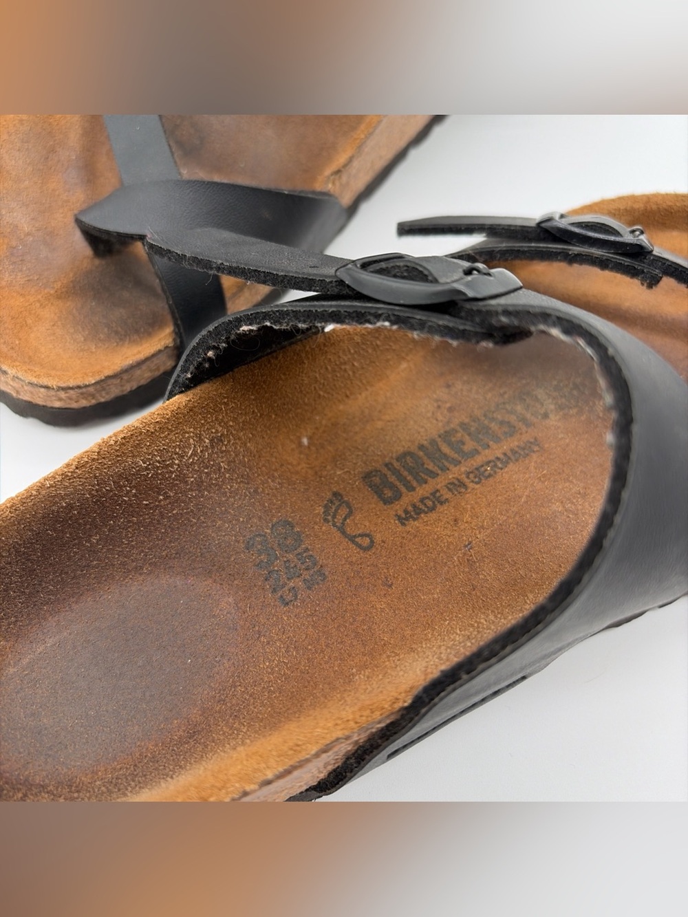 BIRKENSTOCK Mayari Leather Black Birks Sandals Size 38 Summer Casual Comfortable - Picture 7 of 7